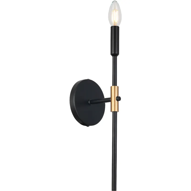 Cinthia 1 Light 4.75 inch Matte Black and Aged Brass Wallchiere Wall Light