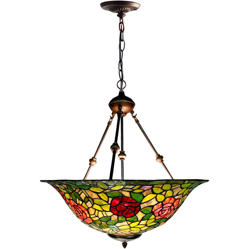 Rose Bush Inverted 3 Light 24 inch Dark Brown Hanging Fixture Ceiling Light