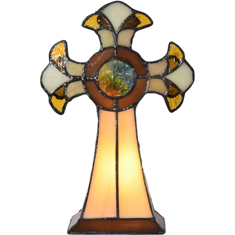 Evelyn 9 inch 7.00 watt Tiffany Art Glass Table Lamp Portable Light