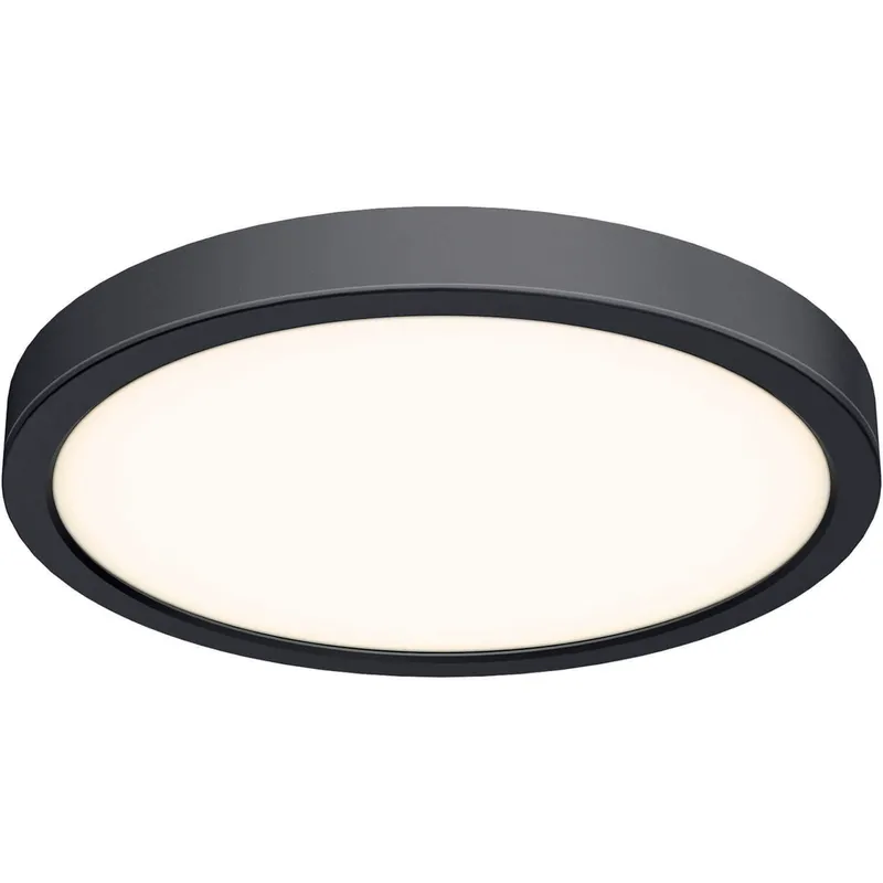 Delta LED 14 inch Black Flushmount Ceiling Light, Indoor/Outdoor