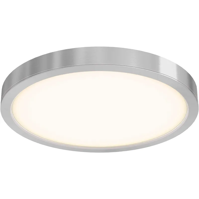 Delta LED 14 inch Satin Nickel Flushmount Ceiling Light, Indoor/Outdoor