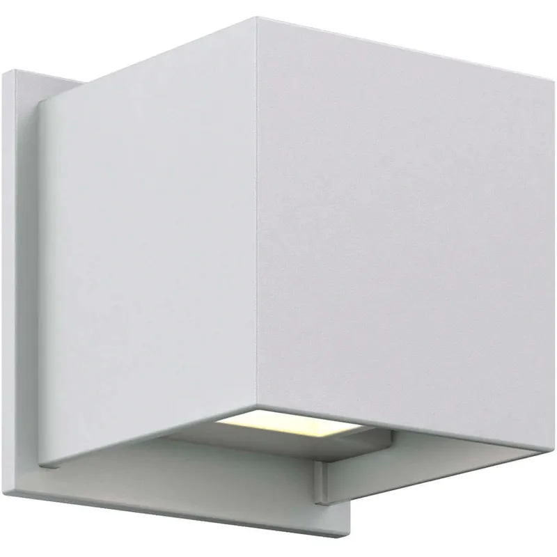 Cubix LED 4.63 inch Satin Grey ADA Sconce Wall Light, Directional Up/Down