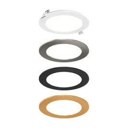 DALS Mystique LED Panel Light - 6" Round - 14W - CCT Selectable - 120V - White w/ Interchangeable Trims