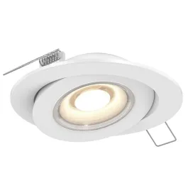DALS Pivot Flat LED Gimbal Downlight - 6" - 14W - CCT Selectable - White - 120V