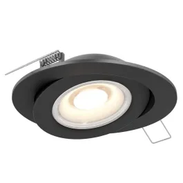 DALS Pivot Flat LED Gimbal Downlight - 6" - 14W - CCT Selectable - Black - 120V