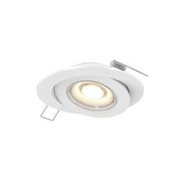 DALS Pivot Flat LED Gimbal Downlight - 3" - 6W - CCT Selectable - White - 120V