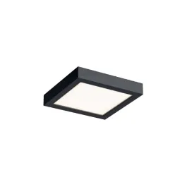 DALS Delta Square LED Flush Mount - 6" - 11W - CCT Selectable - 120V - Black
