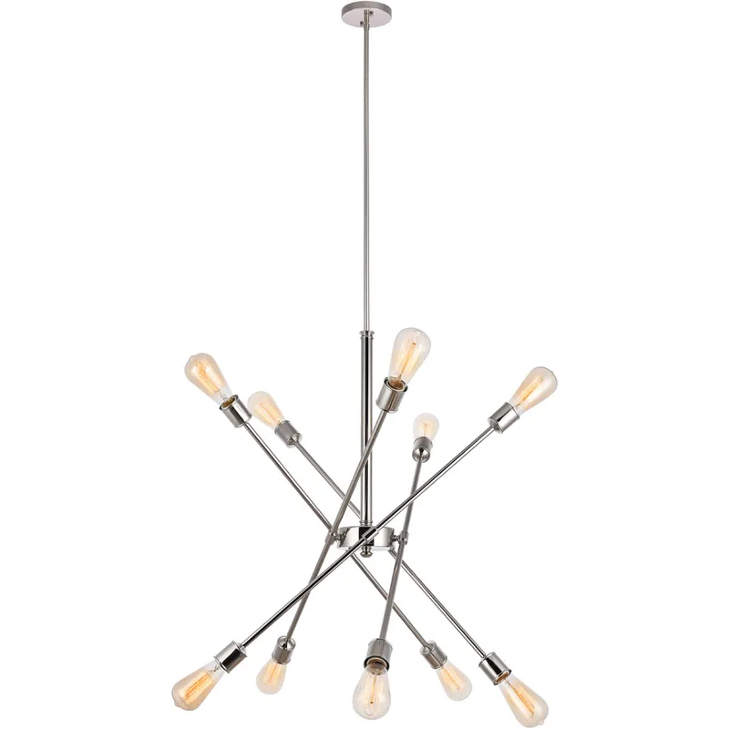 Newtown 10 Light 27.2 inch Polished Nickel Pendant Ceiling Light