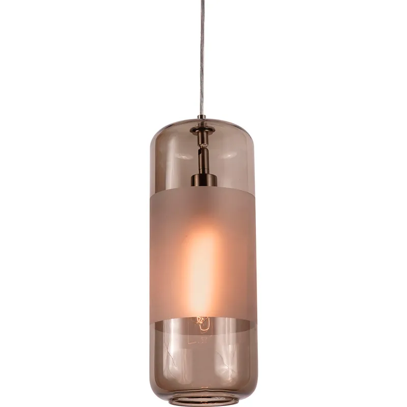 Montauk 1 Light 6 inch Satin Nickel Pendant Ceiling Light in Brown Glass
