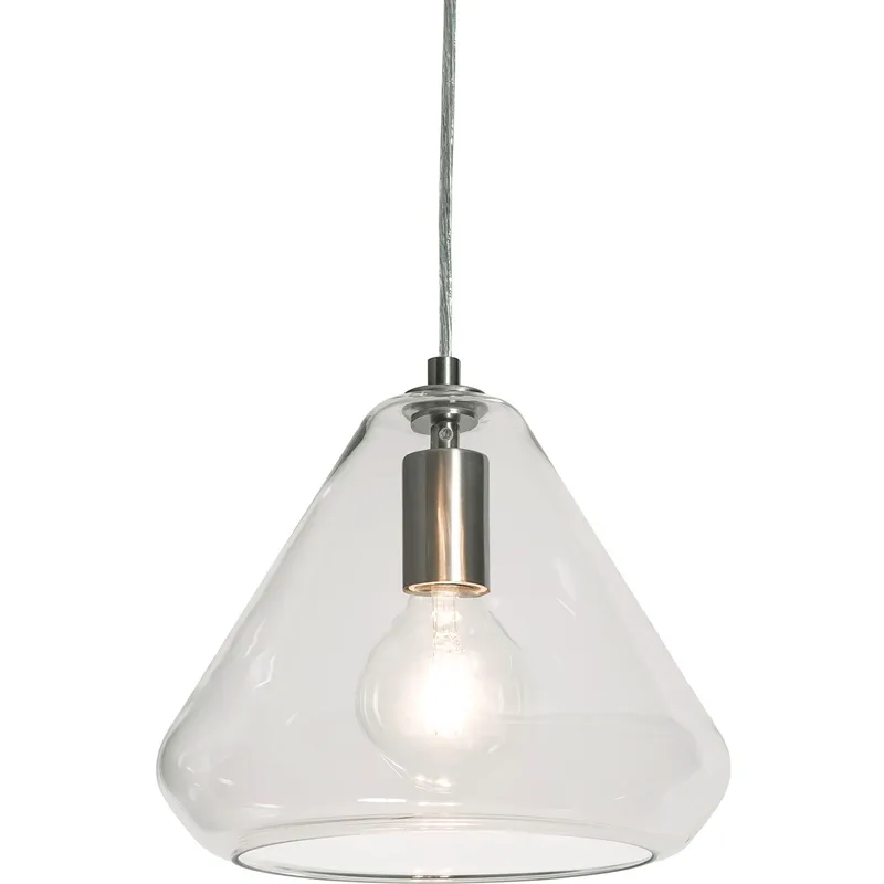 Montauk 1 Light 10 inch Satin Nickel Pendant Ceiling Light in Clear Glass