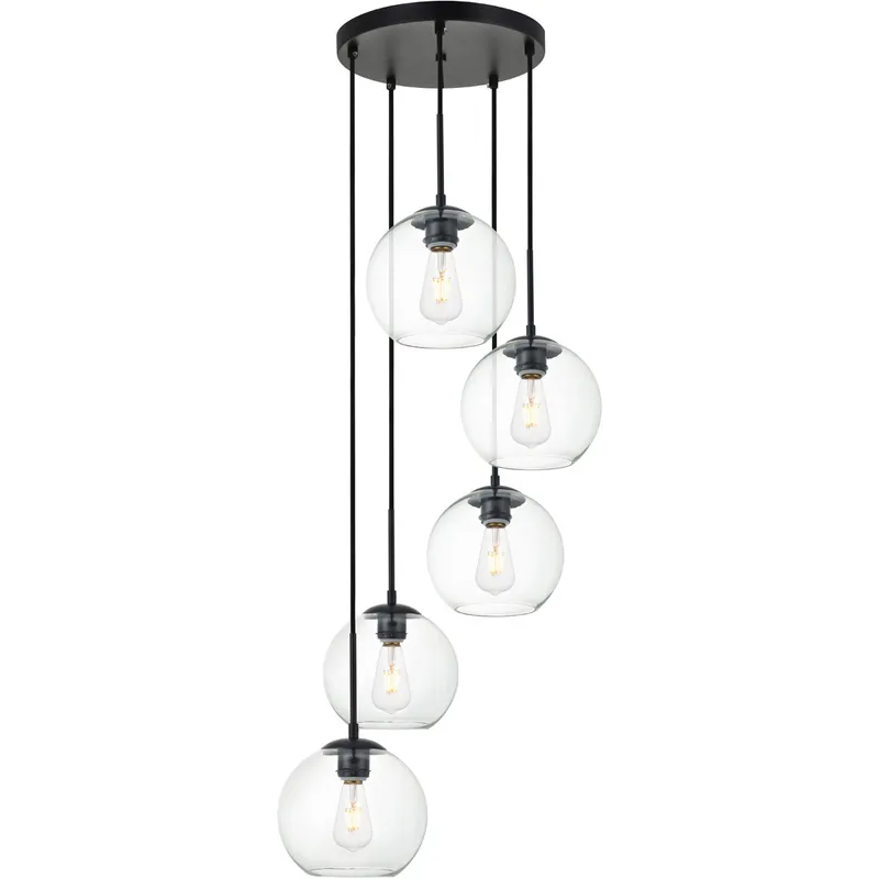 Huntington 5 Light 18.1 inch Black Pendant Ceiling Light
