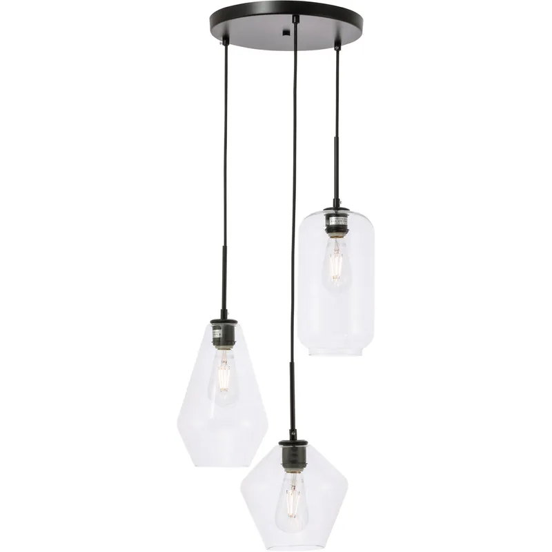 Rochester 3 Light 17.3 inch Black Pendant Ceiling Light