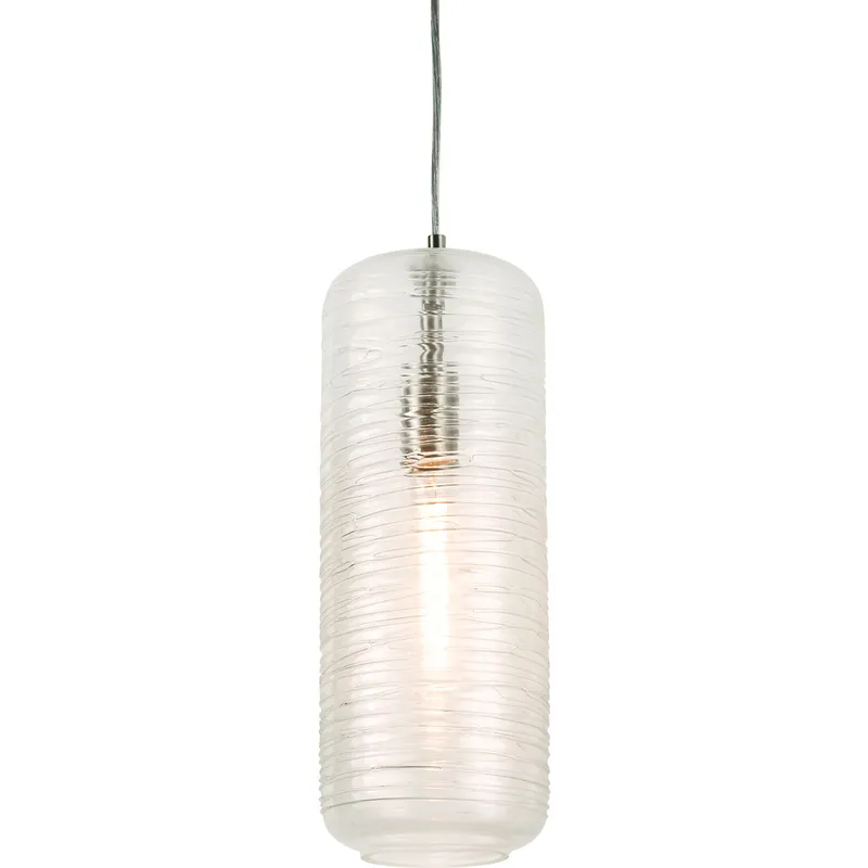 Montauk 1 Light 6 inch Satin Nickel Pendant Ceiling Light in Clear Swirl Glass