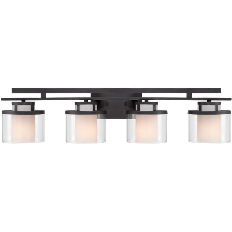 Fusion 4 Light 33.25 inch Biscayne Bronze Bath Bar Wall Light
