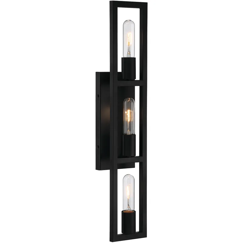 Urban Oasis 3 Light 25 inch Matte Black Vanity Light Wall Light