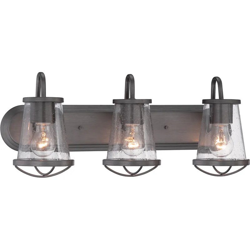 Darby 3 Light 24 inch Weathered Iron Bath Bar Wall Light