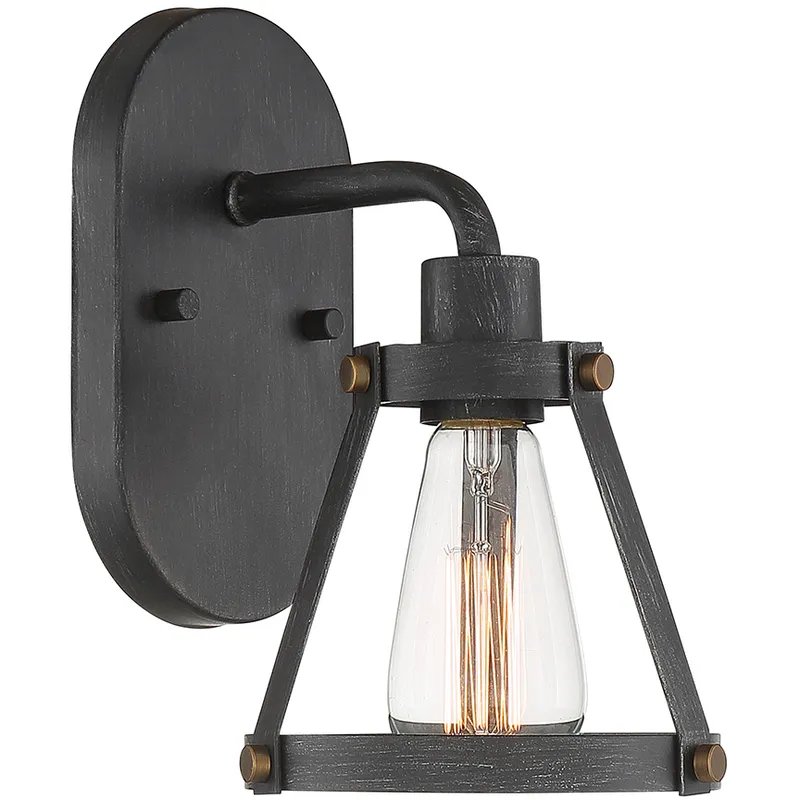 Wicker Park 1 Light 7.75 inch Weathered Pewter Bath Bar Wall Light