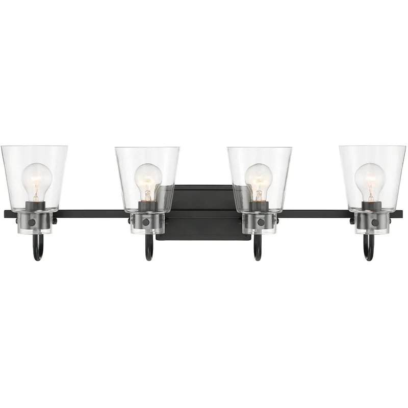Inwood 4 Light 32 inch Matte Black Vanity Light Wall Light