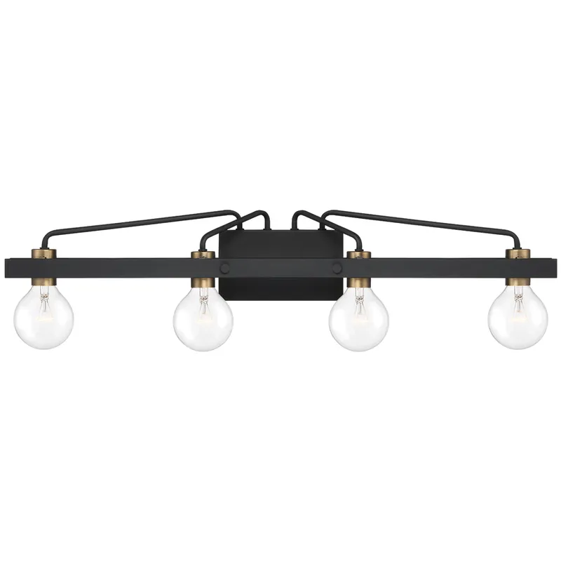 Ravella 4 Light 33 inch Black Bath Light Wall Light