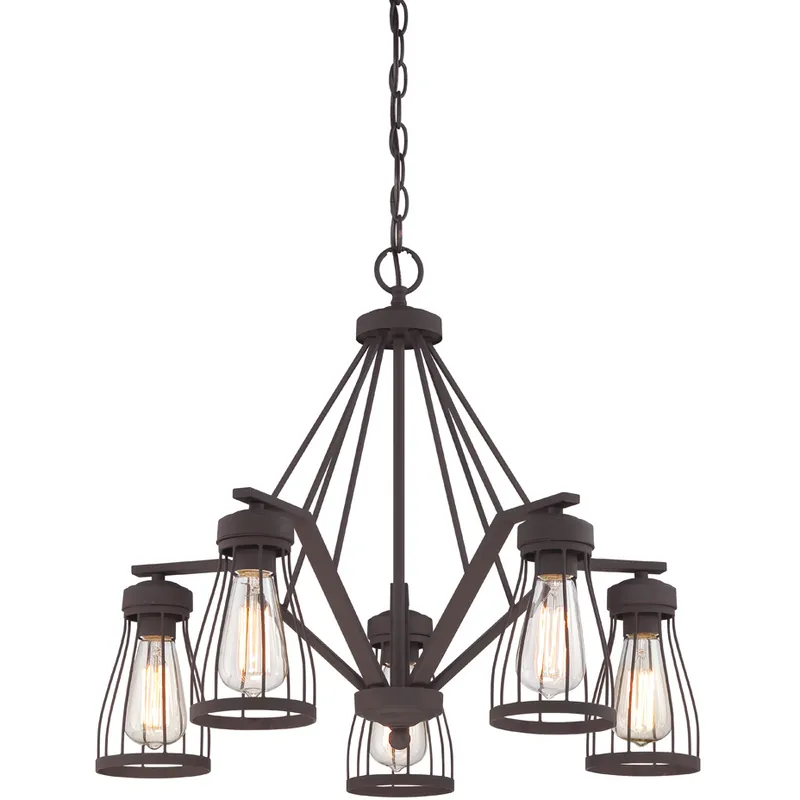 Brooklyn 5 Light 25 inch Bronze Chandelier Ceiling Light