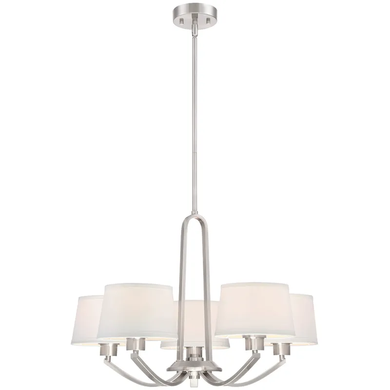 Studio 5 Light 26 inch Satin Platinum Chandelier Ceiling Light