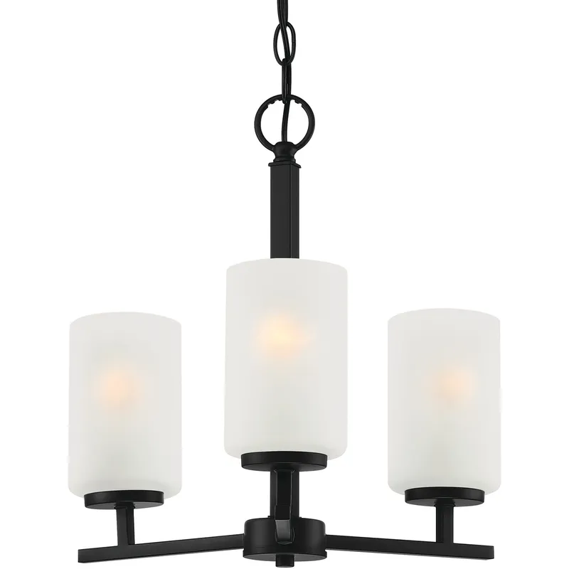 Carmine 3 Light 16 inch Matte Black Chandelier Ceiling Light