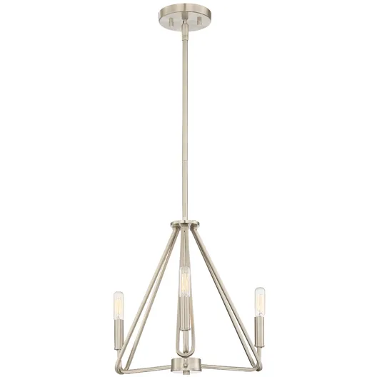 Uptown 3 Light 16 inch Satin Platinum Chandelier Ceiling Light