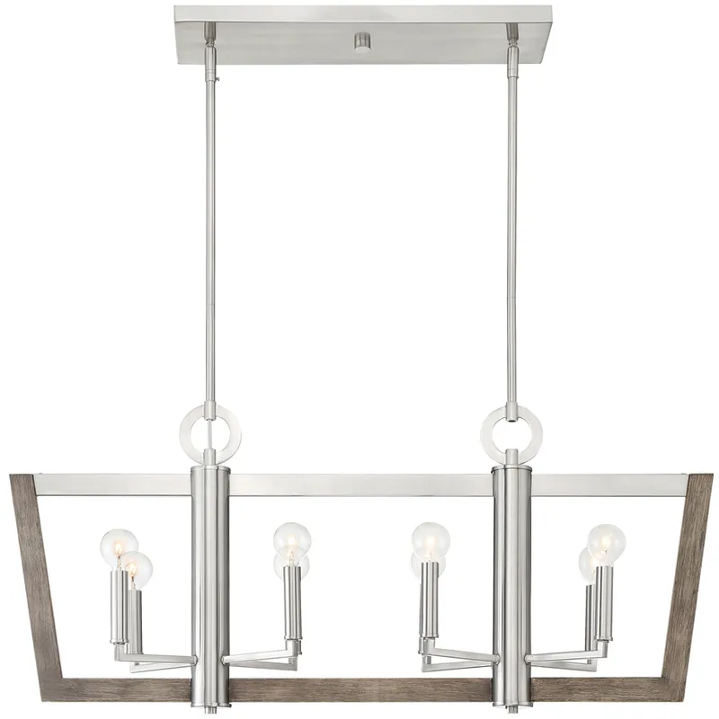 Westend 8 Light 36.5 inch Satin Platinum Chandelier Ceiling Light