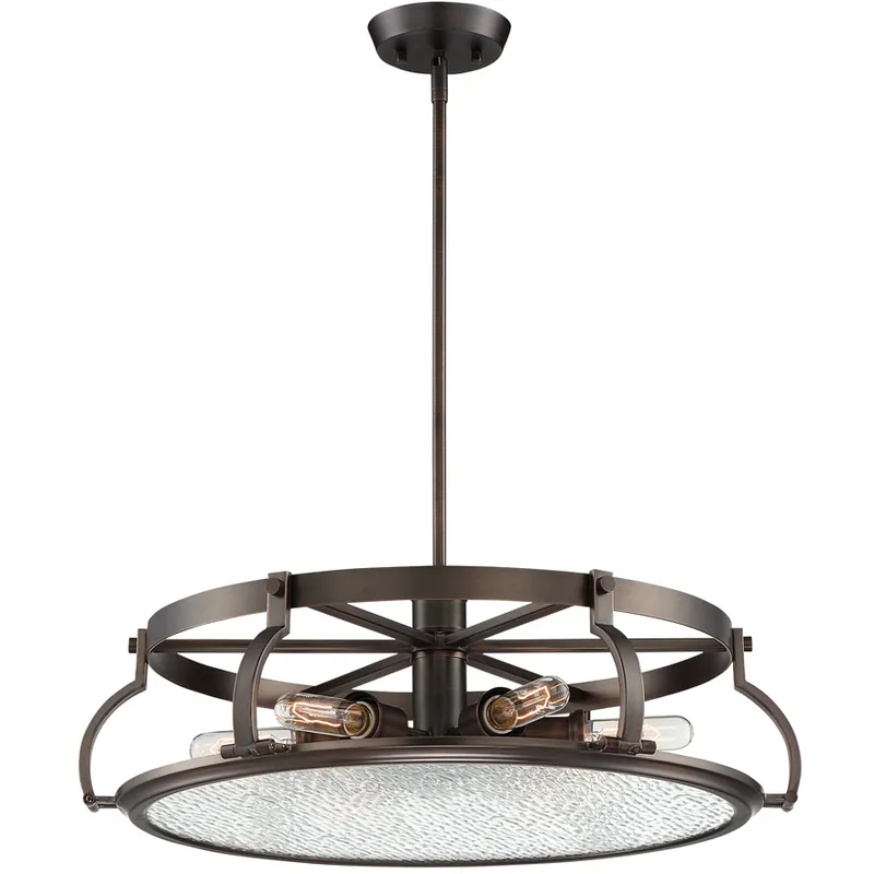 Eaton 6 Light 26 inch Satin Copper Bronze Chandelier Ceiling Light