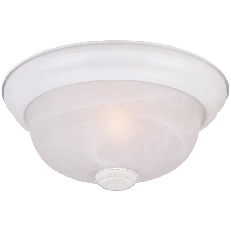 Decorative 3 Light 15 inch White Flushmount Ceiling Light in White Alabaster, Large