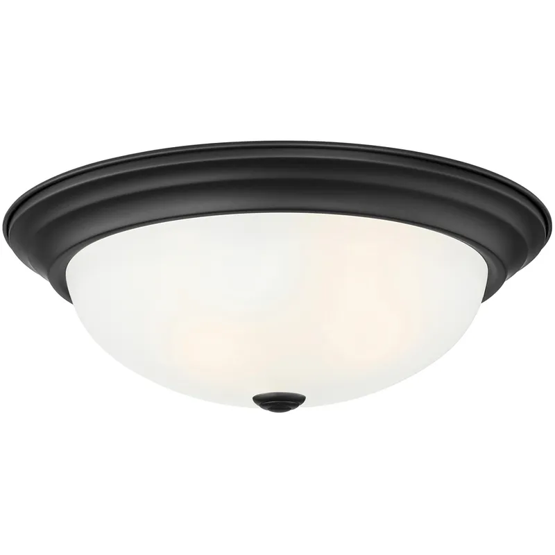 Decorative 3 Light 15 inch Matte Black Flushmount Ceiling Light, Large
