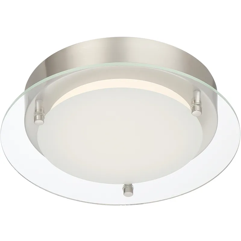 Edge Lit LED 10 inch Polished Nickel Flushmount Ceiling Light