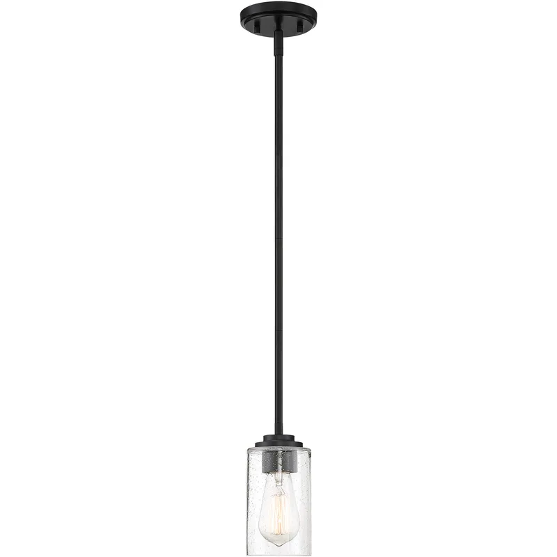 Logan 1 Light 4 inch Matte Black Mini Pendant Ceiling Light