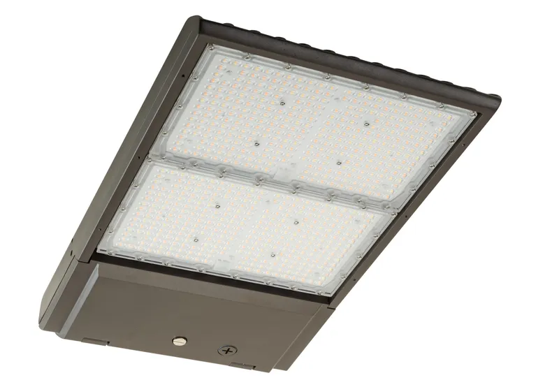 210W LED Area Light with NEMA Type 3-pin Twist Lock Receptacle + Shorting Cap, Series 1 Large Housing. 120-277V Input, 5000K, Type V Optics, 0-10V Dimmable. Standard Bronze Housing. White Box Program