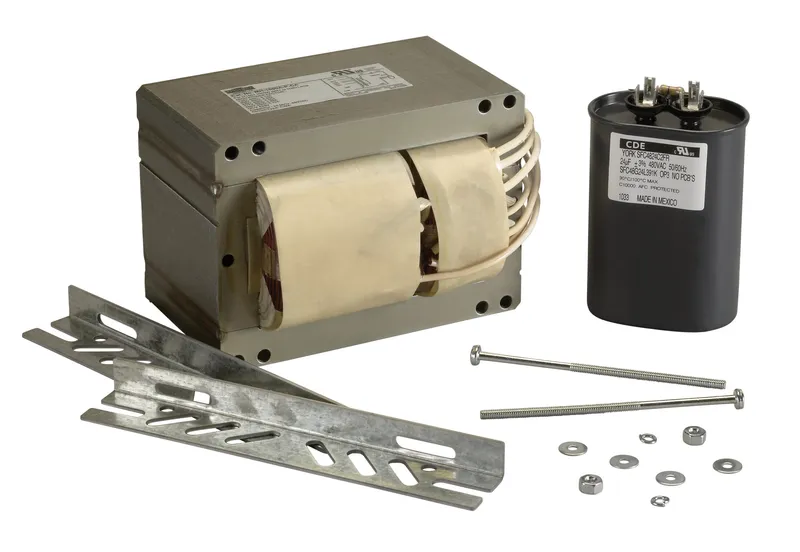 1000W Metal Halide Ballast Replacement Kit, 5 Tap (120/208/240/277/480 V), with capacitor, brackets, and mounting hardware. Included Ballast: MH-1000A-P-CA
