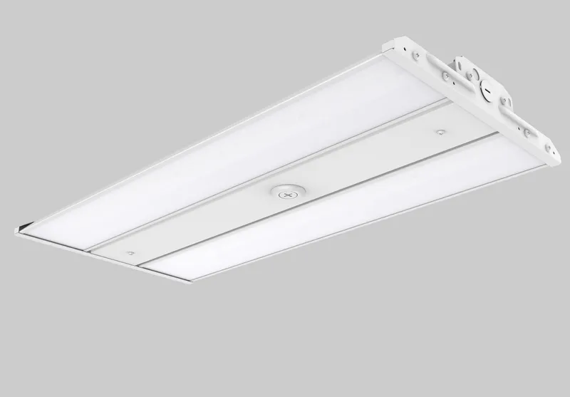 150W Linear High Bay | Power Select 150/120/90W | Color Select 4000/5000K |2ft G series body | 277-480V Input | Frosted Lens | 80+ CRI |90 deg lens |0-10V Dimmable | Built-in sensor receptacle | Gen3 | White Box Program