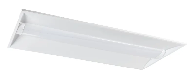 2x4 LED Center Basket Troffer|Power Select 45/38/30W | Color Select 3500/4000/5000K | 120-277V Input |Frosted Curved Lens | 0-10V Dimming | 12V Aux + Dim to off | KO for KTSL-FC5 | White Box Program