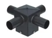 Discount Kings 4" 90° Quad Square Horizontal Tenon Bronze
