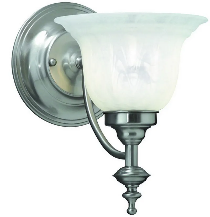 Richland 1 Light 7 inch Satin Nickel Wall Sconce Wall Light in Alabaster