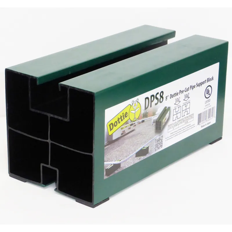 Rooftop Pipe Support, 8" Length, 4" Height, ABS/AES UV Resistant, Green