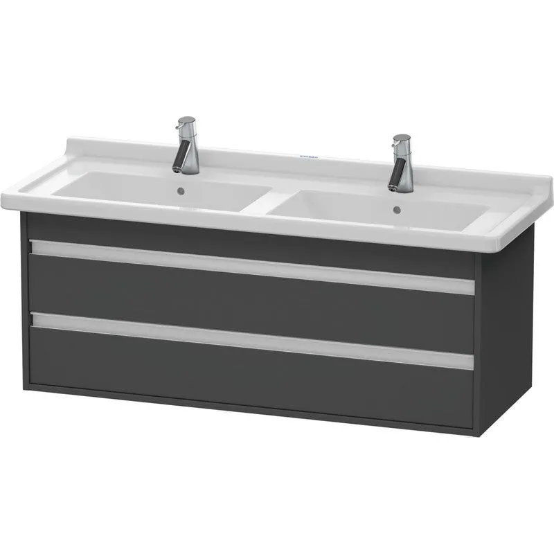 Duravit KT664604949 Ketho Wall-Mounted Vanity Unit in Graphite Matt