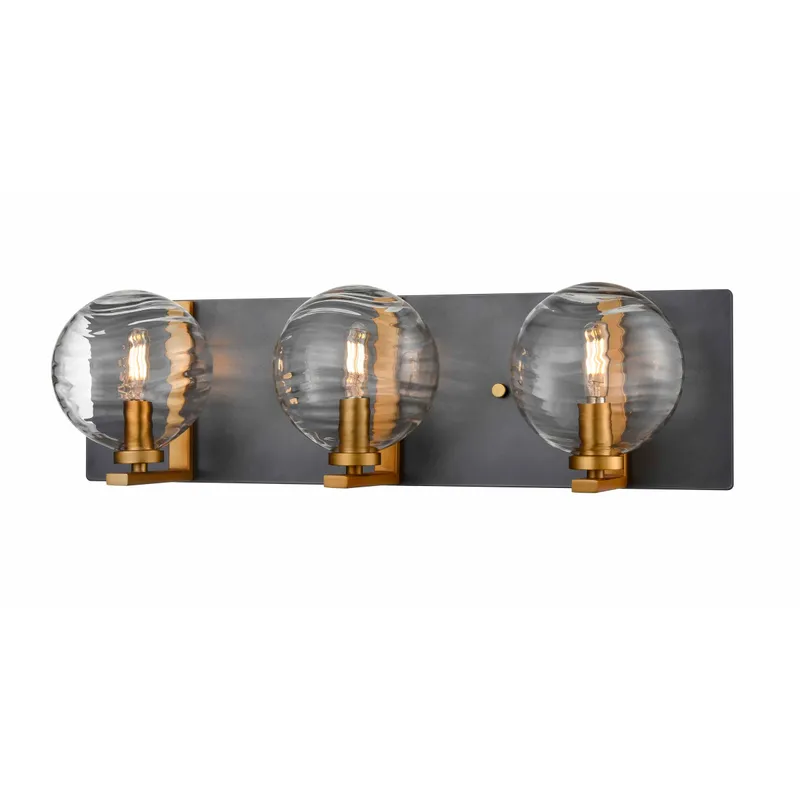 Tropea 3 Light 22.75 inch Brass and Graphite Bath Vanity Wall Light