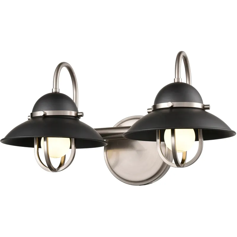 Peggy's Cove 2 Light 16 inch Graphite and Satin Nickel Bath Vanity Wall Light