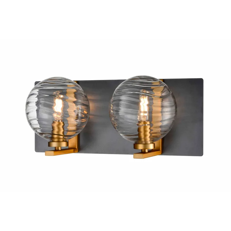 Tropea 2 Light 15.25 inch Brass and Graphite Bath Vanity Wall Light