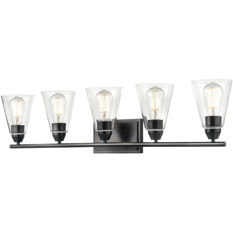 Louisbourg 5 Light 38.25 inch Ebony Bath Vanity Wall Light