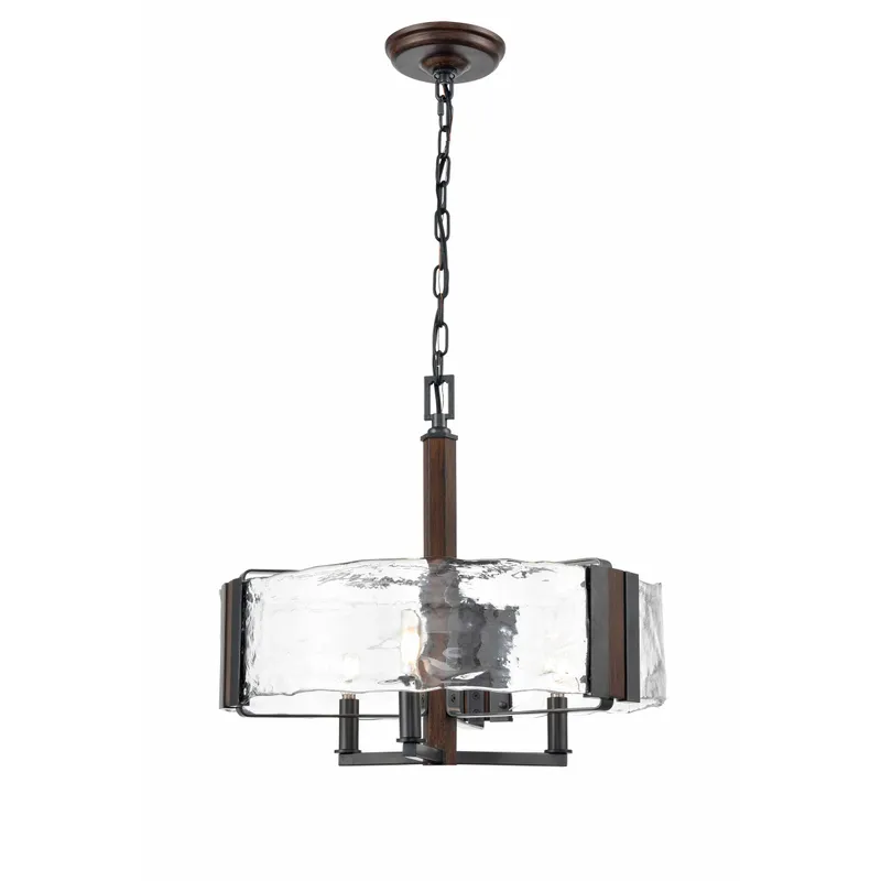 Georgian Bay 3 Light Graphite and Ironwood on Metal Chandelier Ceiling Light