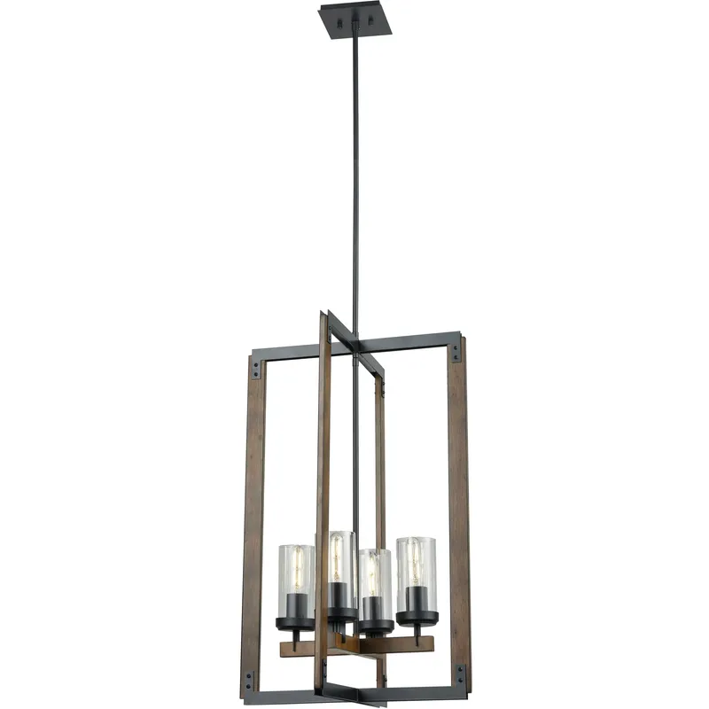 Okanagan 4 Light 18 inch Graphite and Ironwood on Metal Foyer Ceiling Light