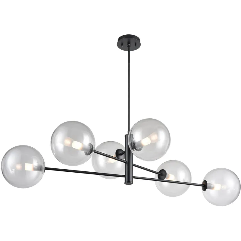 Courcelette Linear Ceiling Light in Graphite, Clear Glass