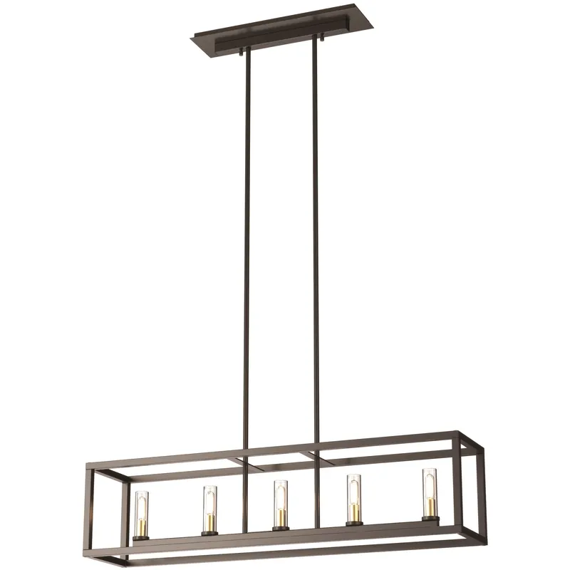 Sambre Linear Ceiling Light in Clear Glass, Multiple Finishes and Graphite