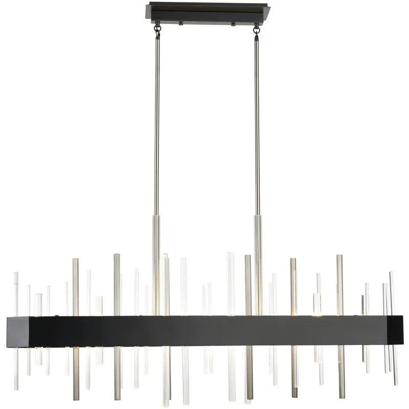 Crystal Boulevard Linear Ceiling Light in Satin Nickel and Graphite